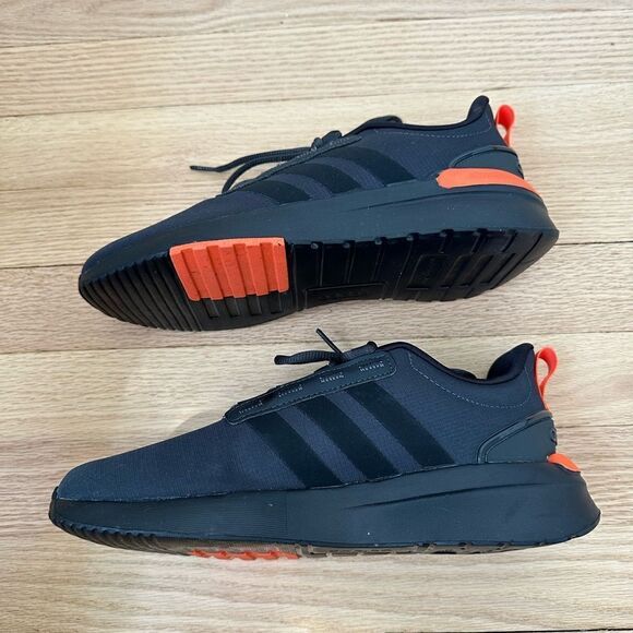 ADIDAS RACER TR21 running shoes athletic sneakers black orange size 6 - Picture 7 of 9